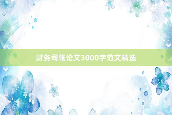 财务司帐论文3000字范文精选